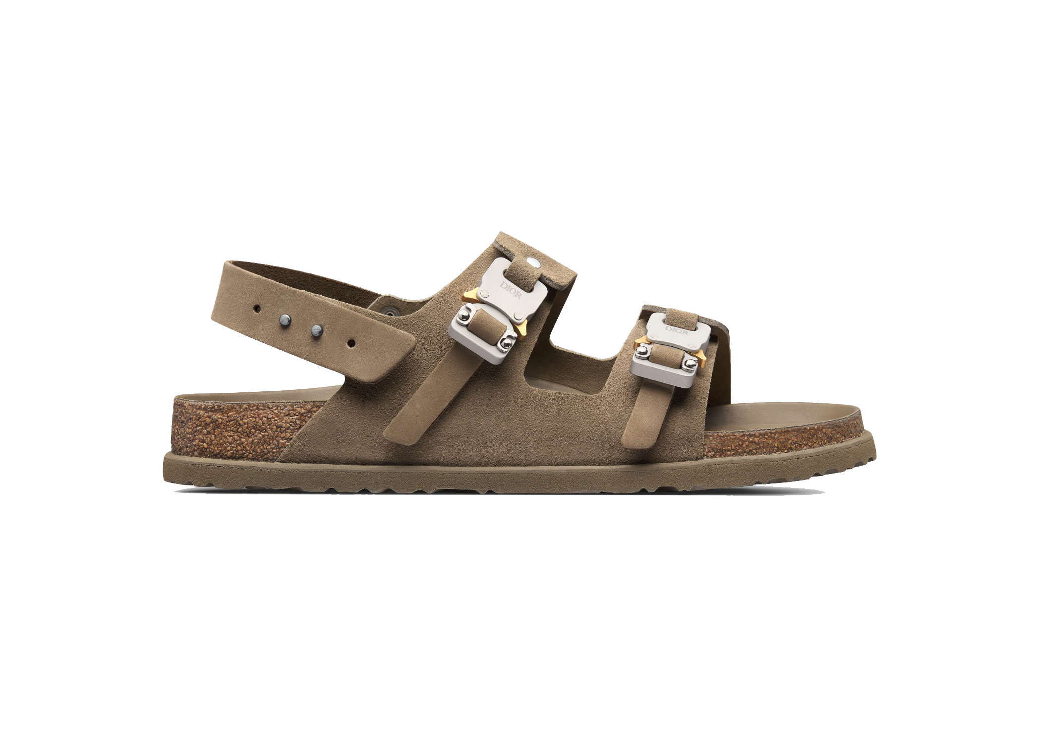 Dior by Birkenstock Sandale Milano Khaki Nubuck Calfskin - vstockx