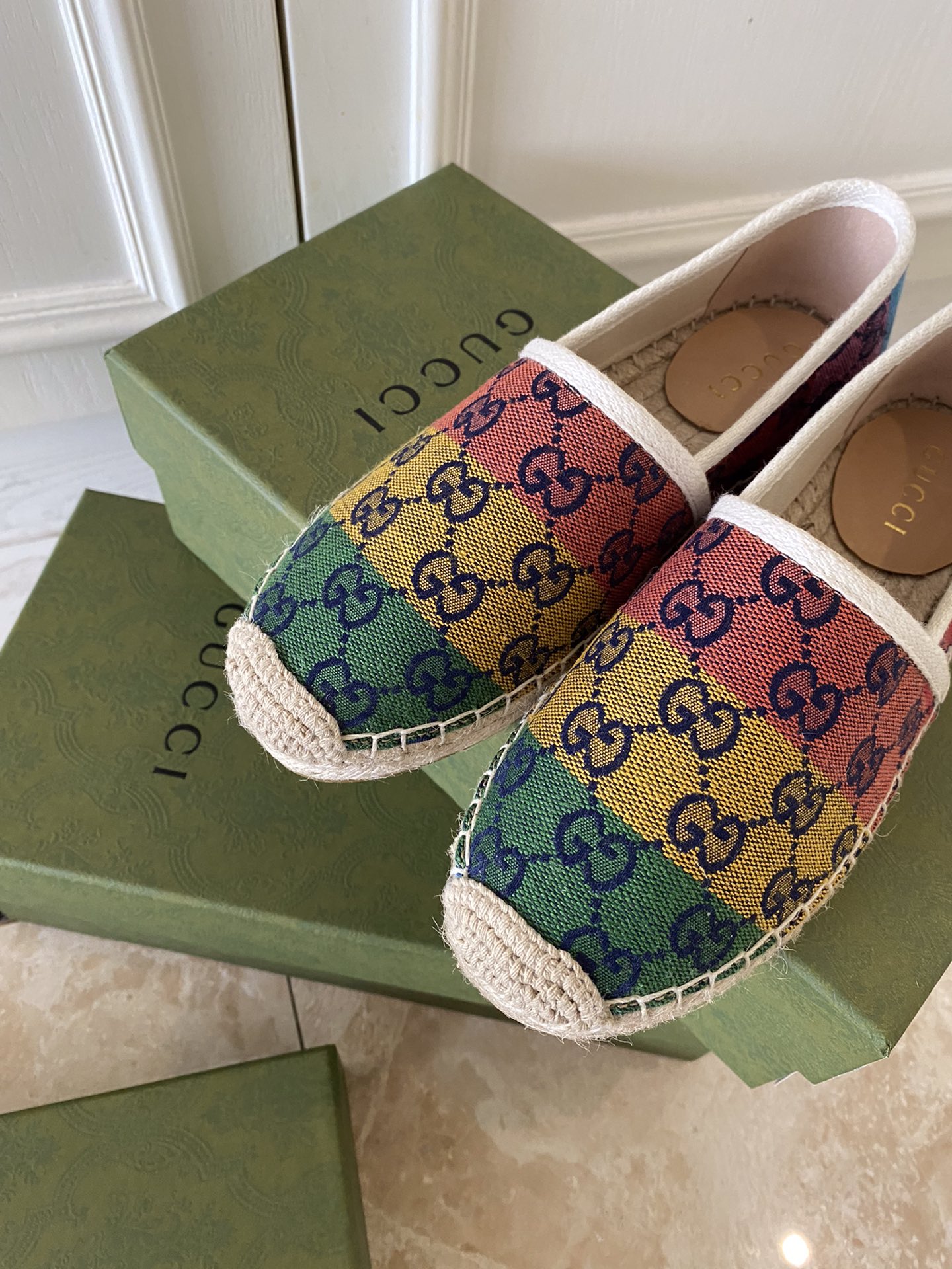 Gucci Leather espadrille with Double G WOMEN 2 - vstockx
