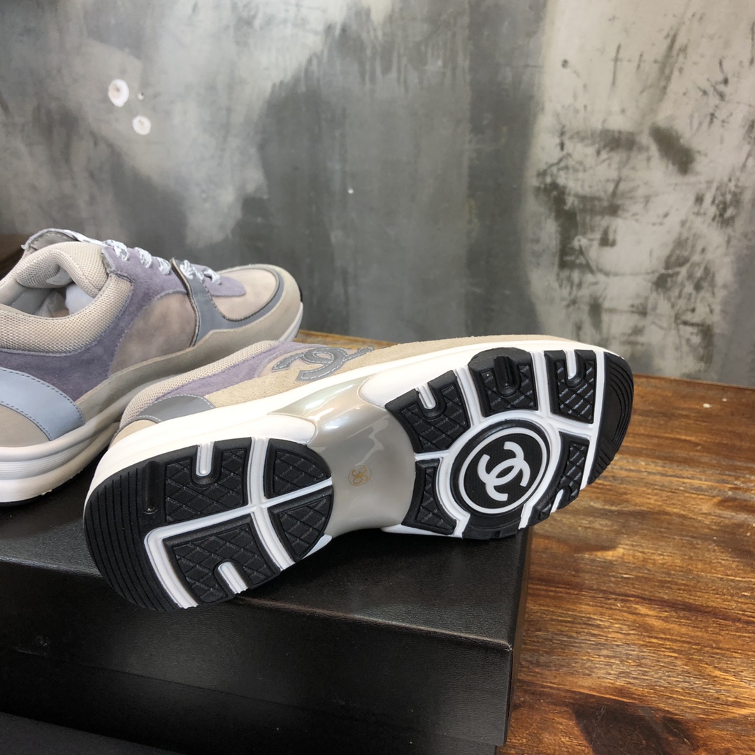 Chanel Fabric & Suede Calfskin Low Top Sneaker 46 - vstockx
