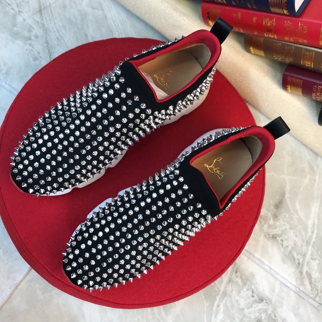 Christian Louboutin Spike Sock Flat Sneakers 4 - vstockx