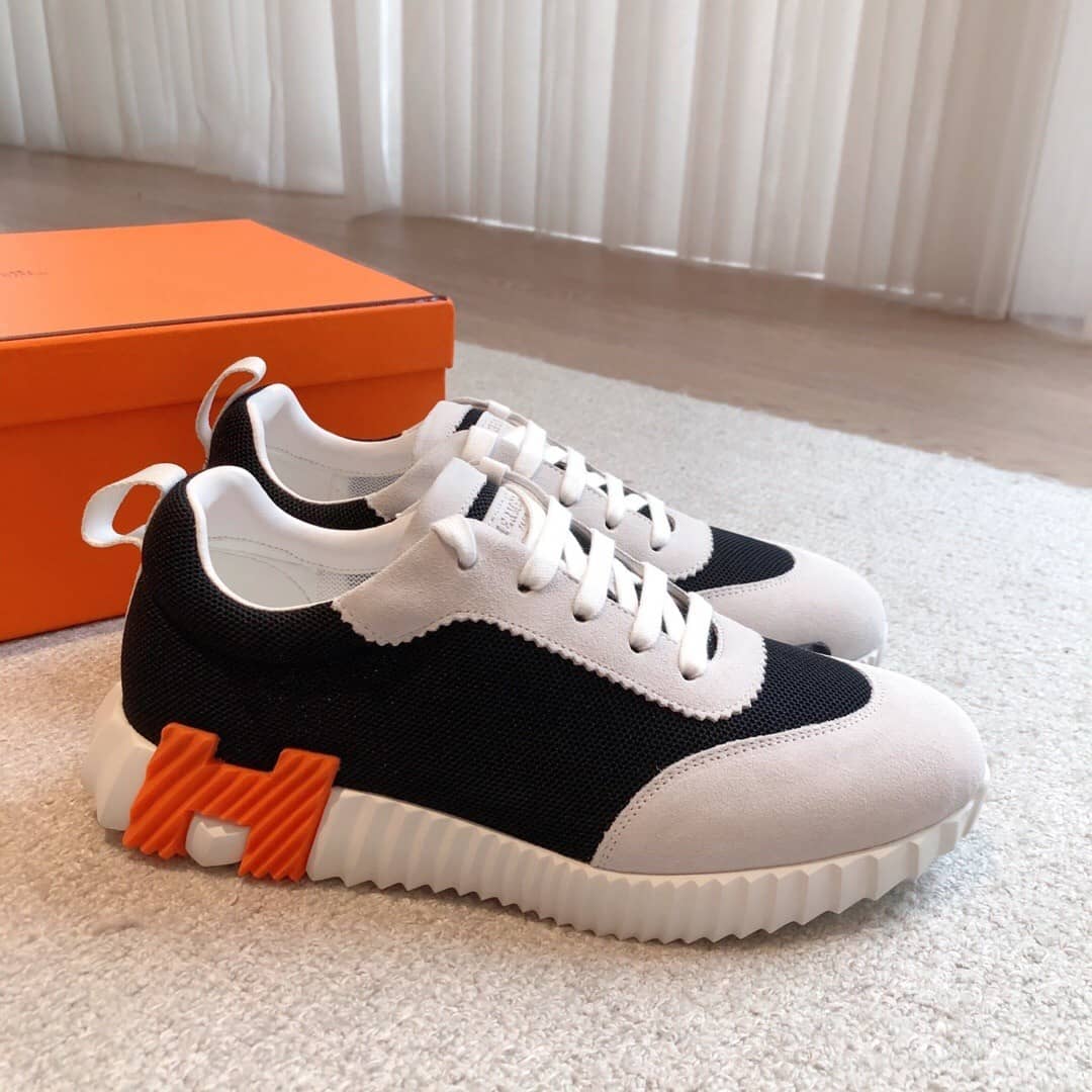 Hermes Bouncing sneaker Black White Orange - vstockx