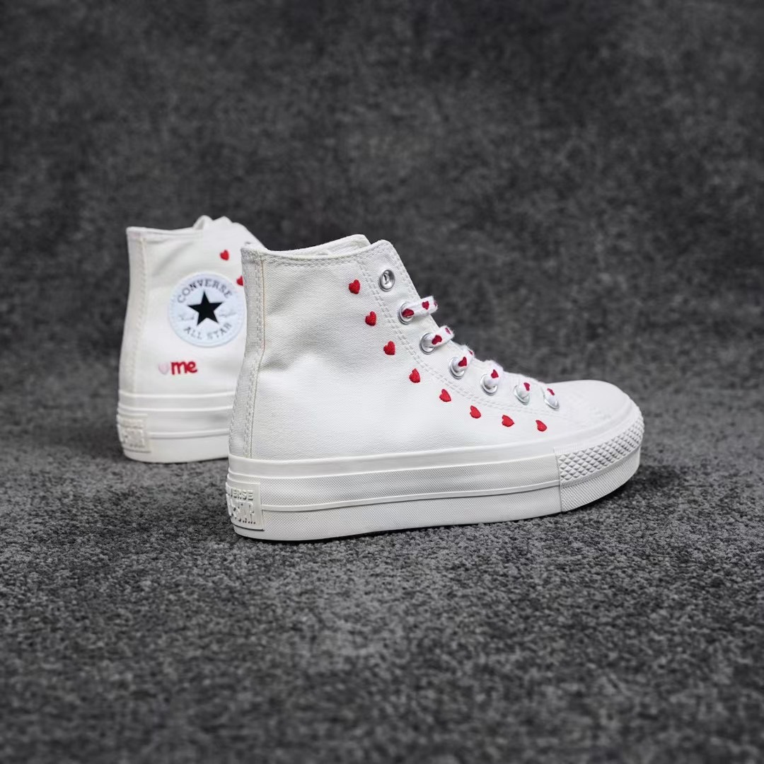 Converse Chuck Taylor All-Star Lift Hi White Red (W) - vstockx
