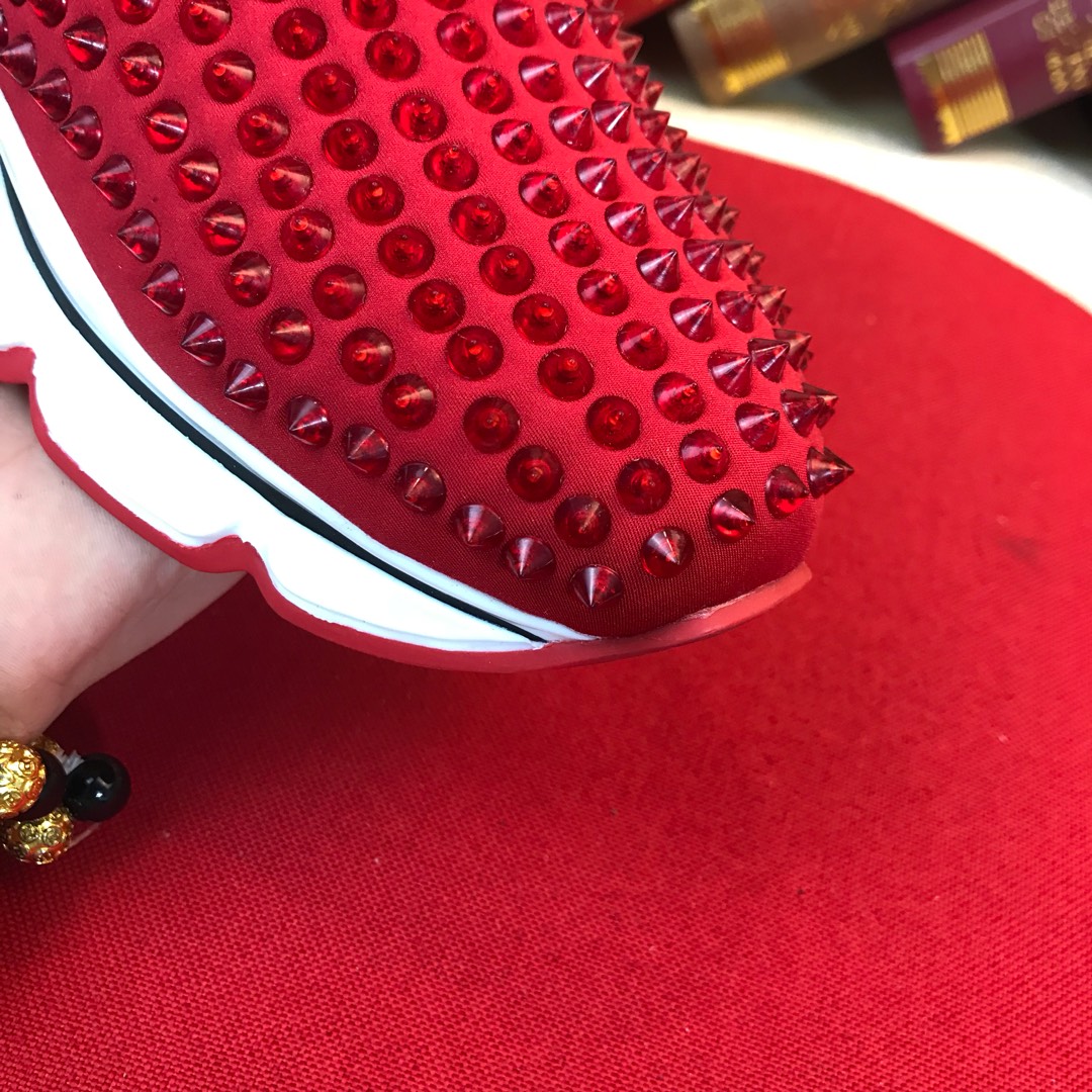 Christian Louboutin Spike Sock Flat Sneakers 3 - vstockx