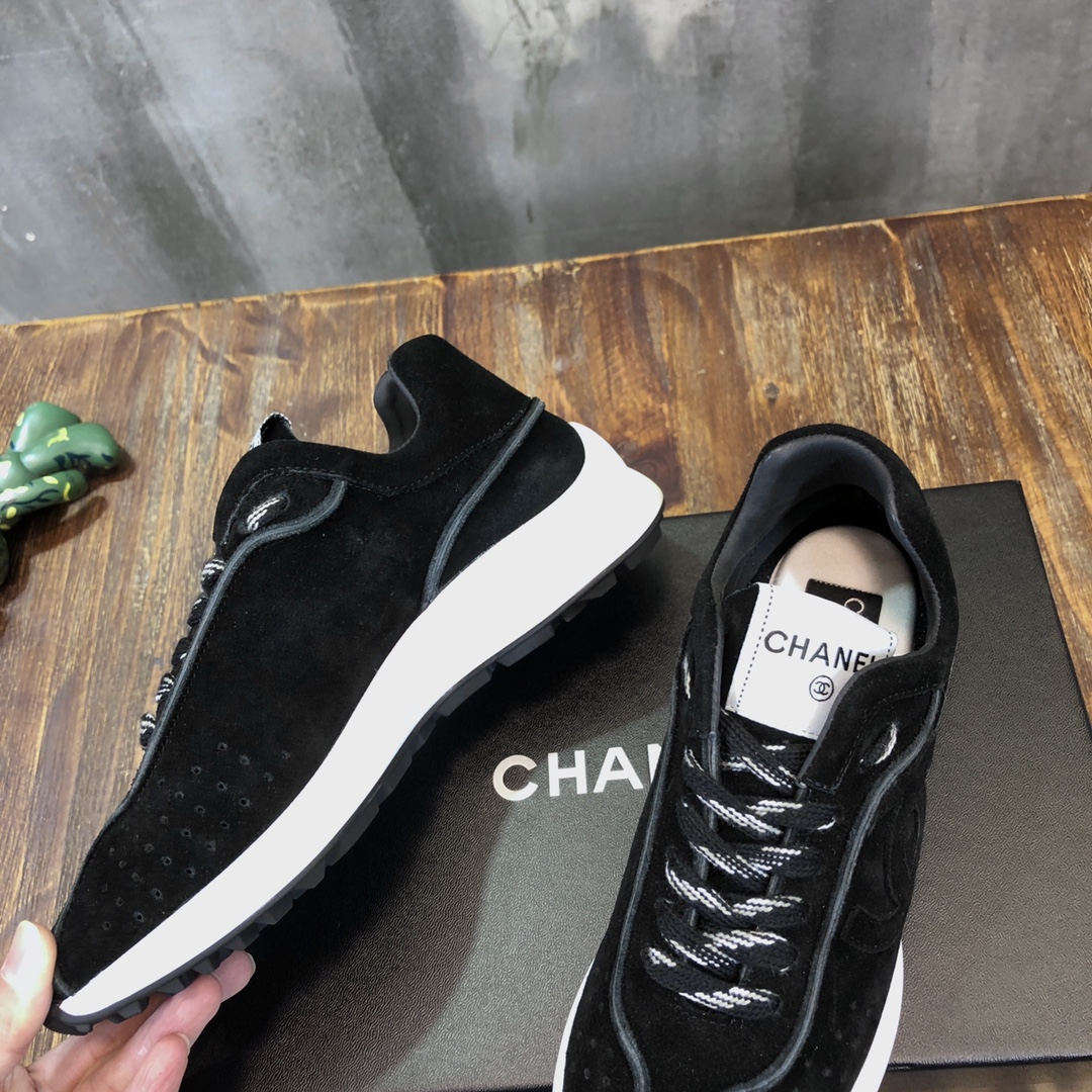 Chanel Fabric & Suede Calfskin Low Top Sneaker 26 - vstockx