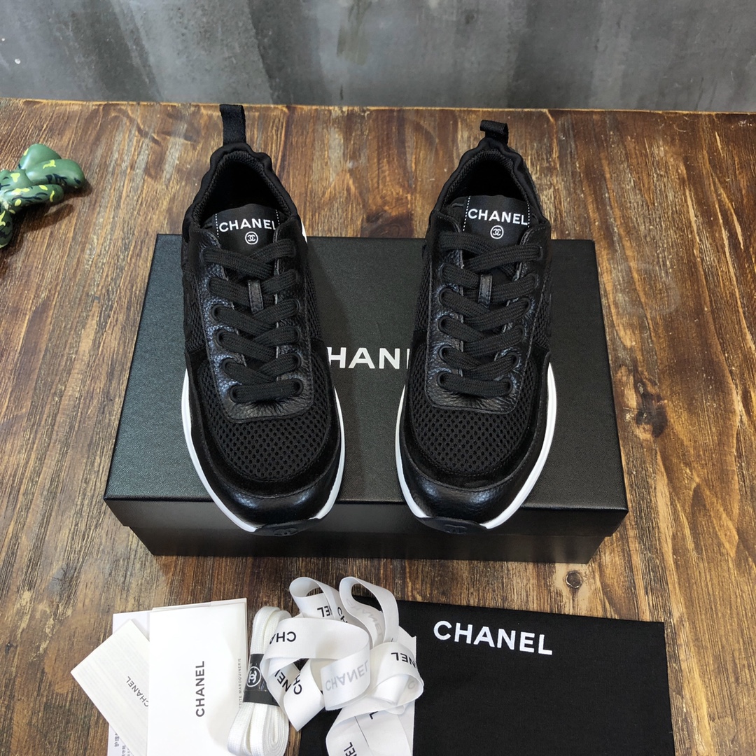 Chanel Fabric & Suede Calfskin Low Top Sneaker 38 - vstockx