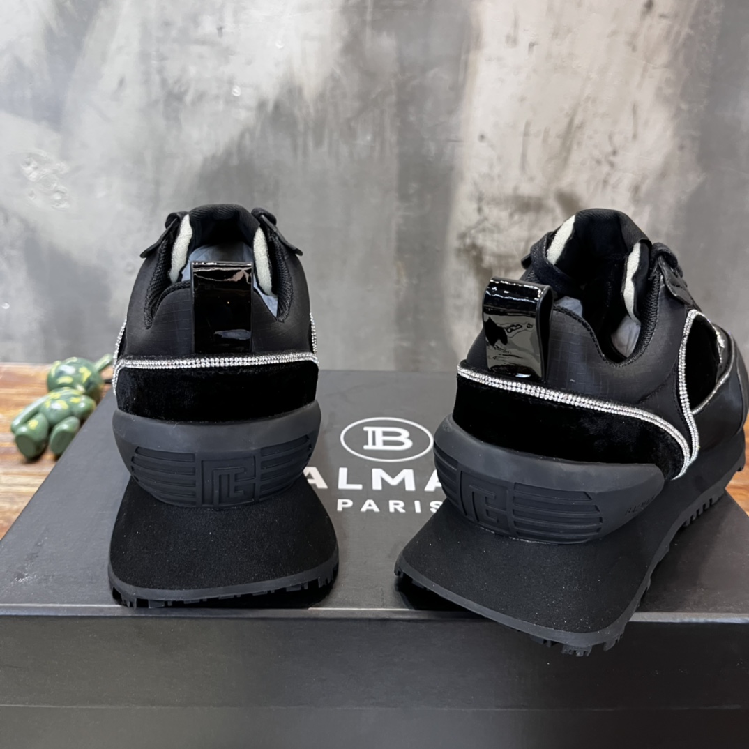 Balmain Velvet nylon and mesh low-top Racer sneaker 23 - vstockx