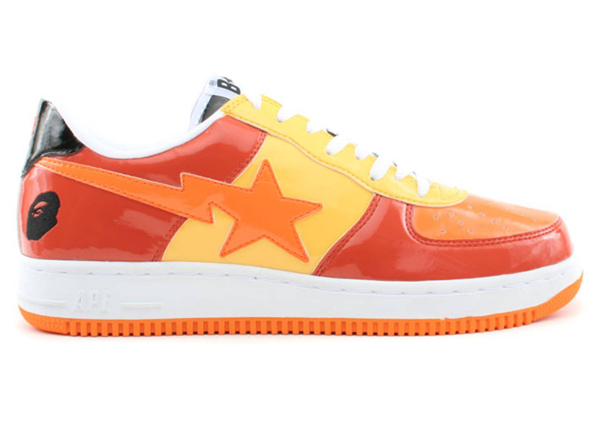 A Bathing Ape Bape Sta Low Red Orange Yellow - vstockx