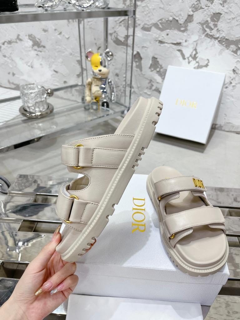 DIOR DIORACT SLIDE White Lambskin - vstockx