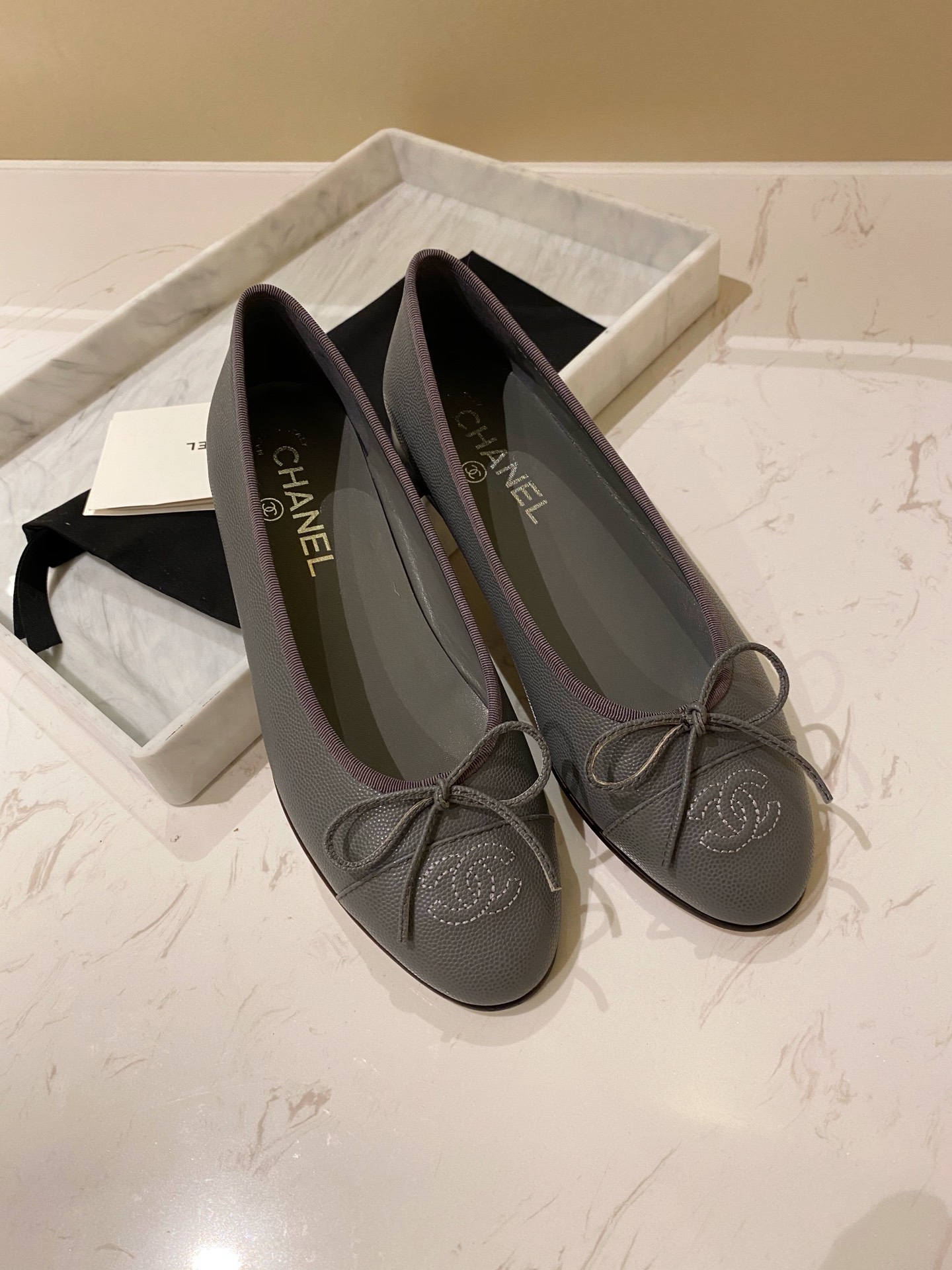 Chanel Ballerinas Fabric & Grosgrain 14 - vstockx