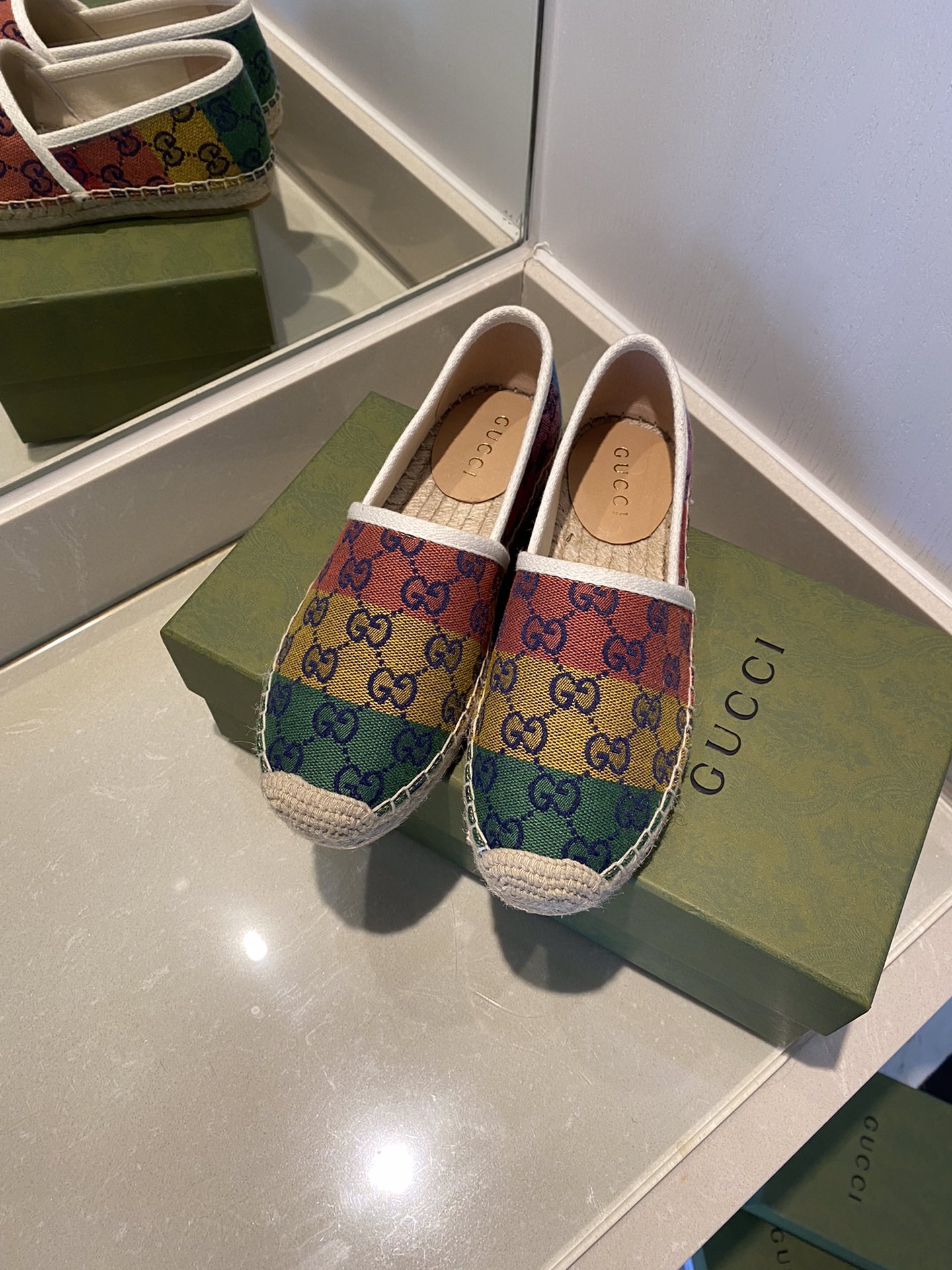 Gucci Leather espadrille with Double G WOMEN 2 - vstockx