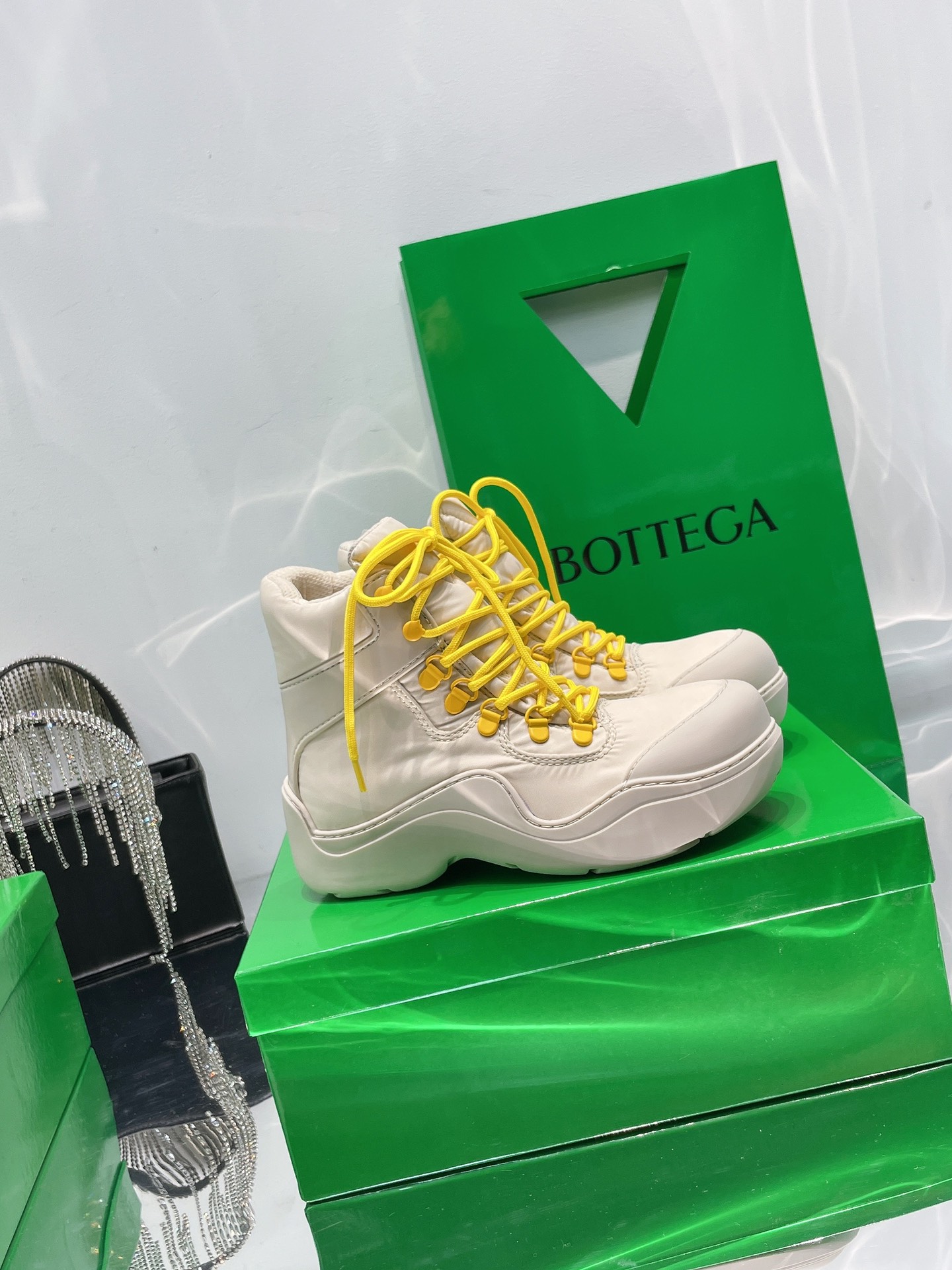 Bottega Veneta Puddle Bomber Lace-up Rubber And Shell Boots 3 - vstockx