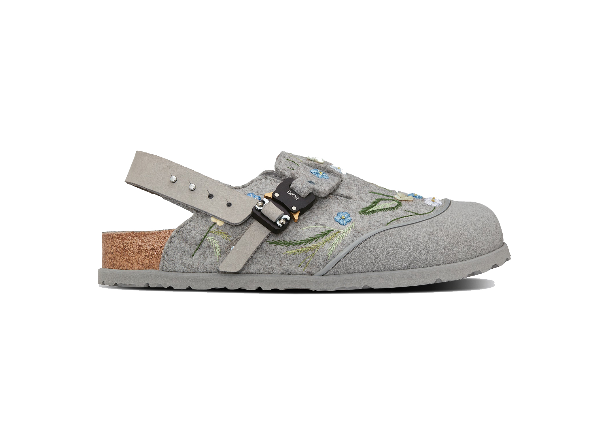 Dior by Birkenstock Mule Tokio Felted Wool Flowers - vstockx