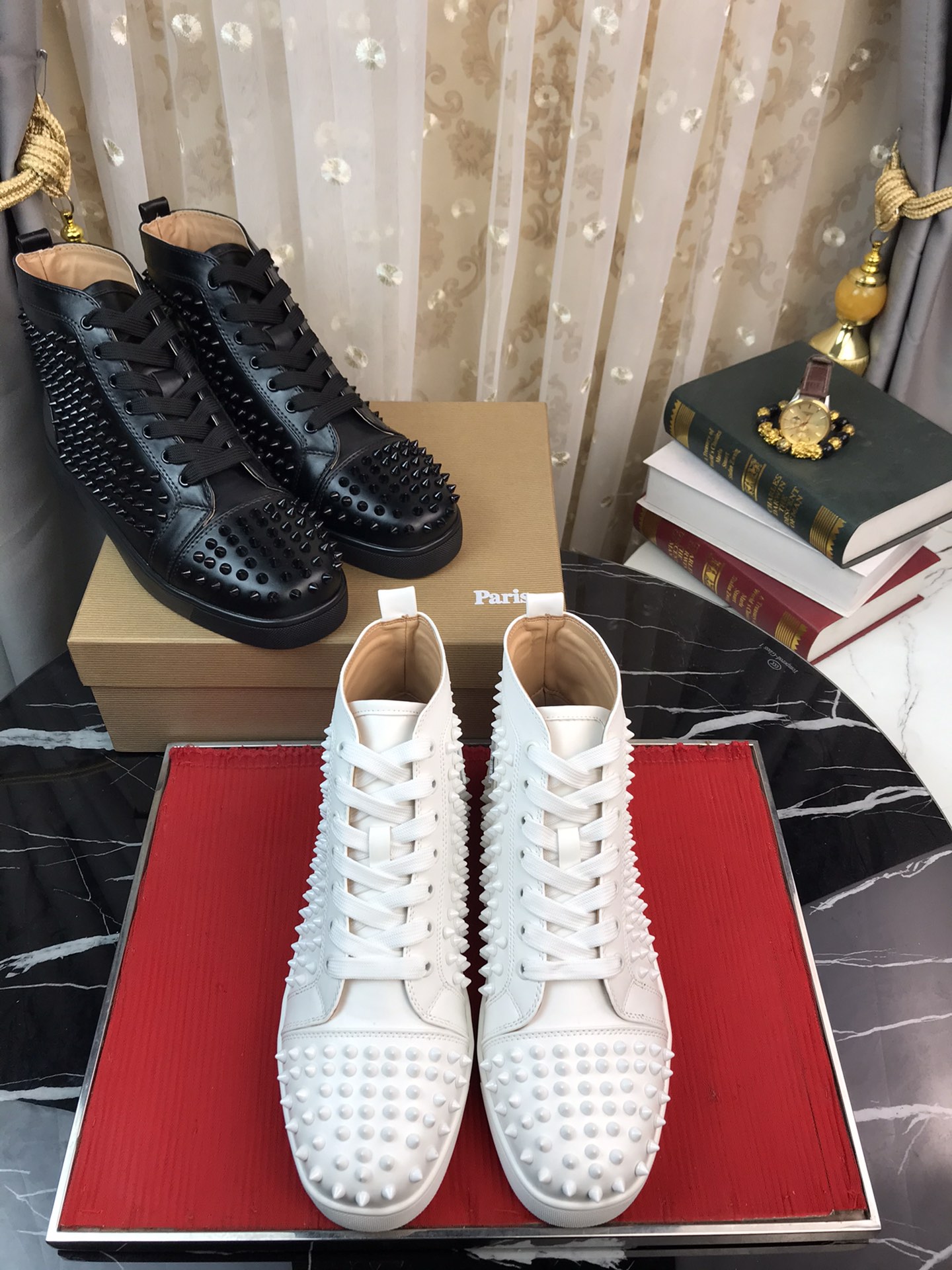 Christian Louboutin Louis Junior Spikes Orlato Flat Sneakers 3 - vstockx