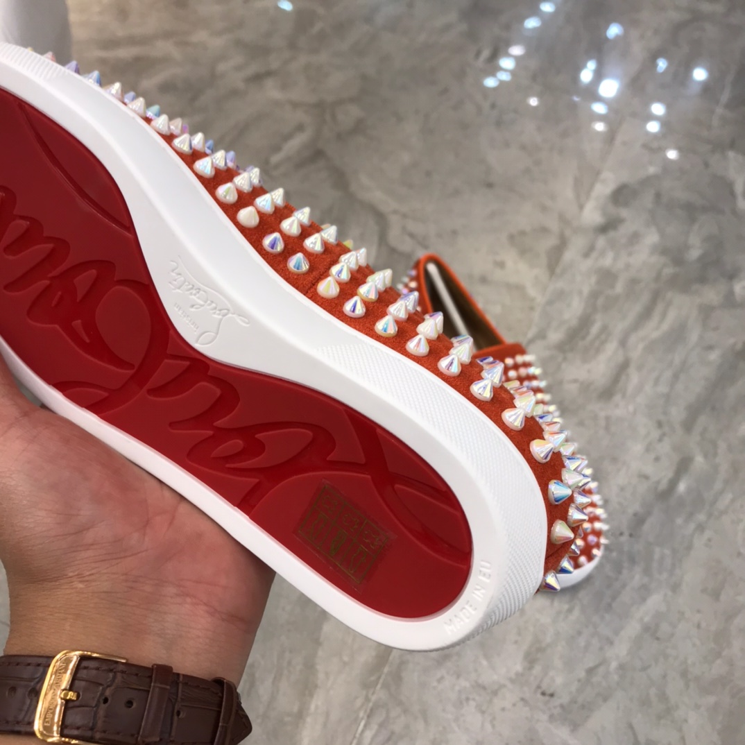 Christian Louboutin Louis Junior Spikes Orlato Flat Sneakers 60 - vstockx
