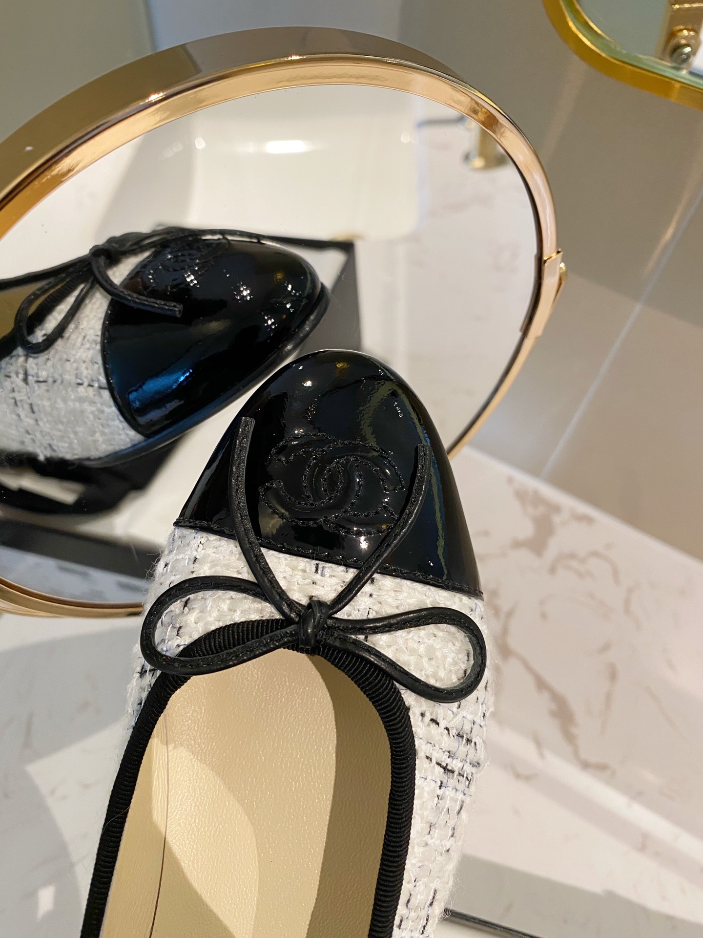 Chanel Ballerinas Fabric & Grosgrain 20 - vstockx