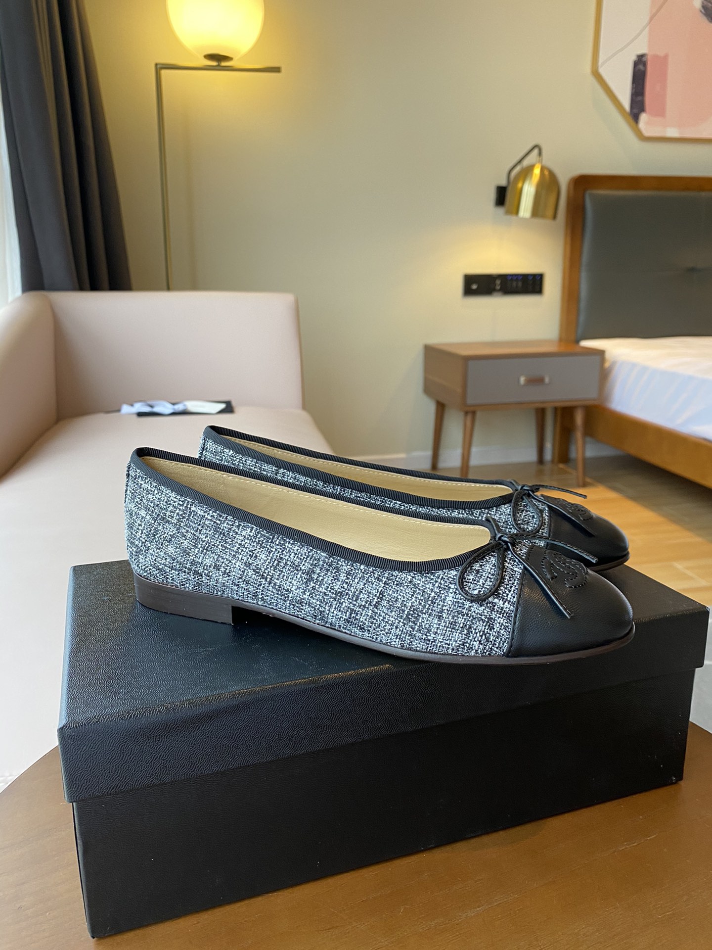 Chanel Ballerinas Fabric & Grosgrain 18 - vstockx