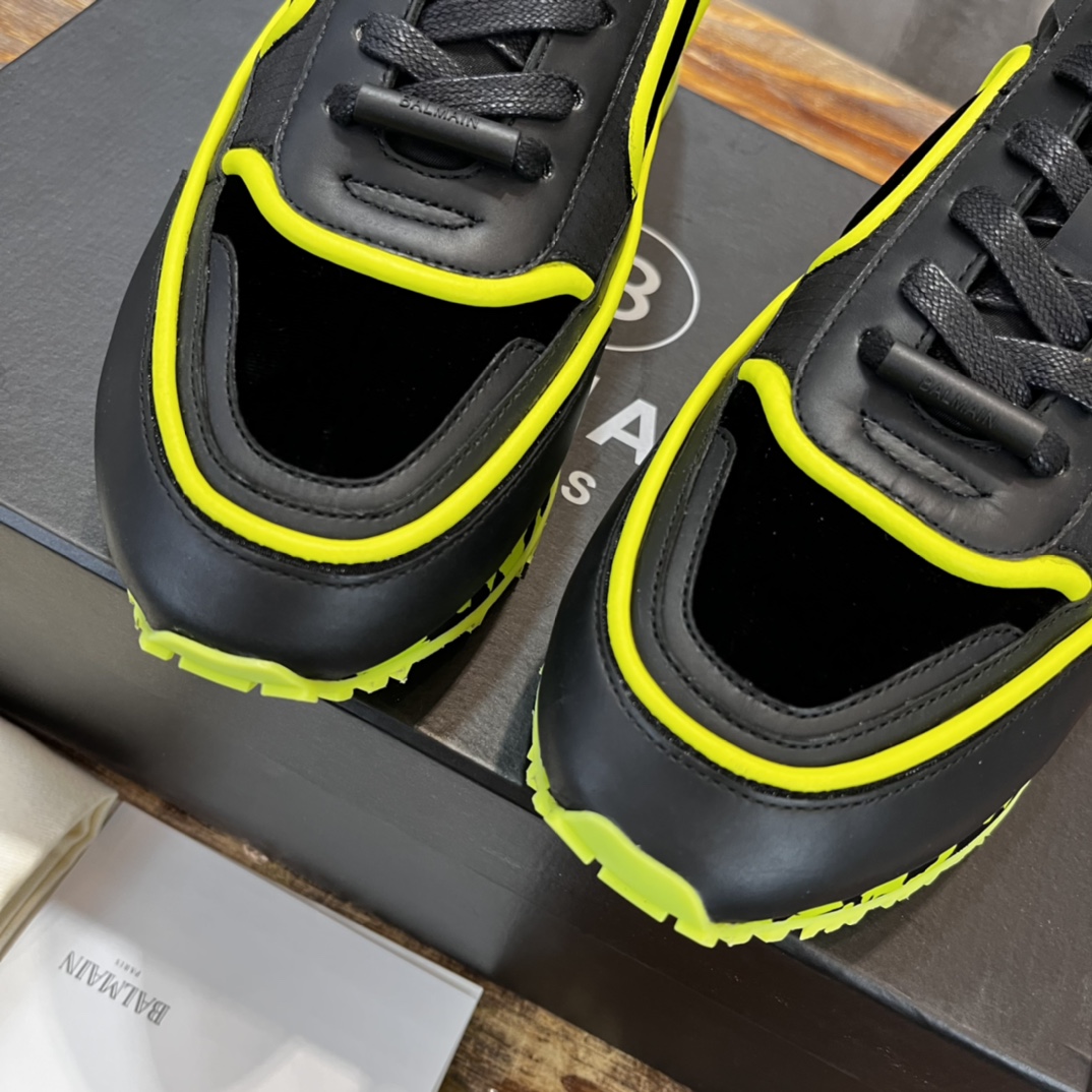 Balmain Velvet nylon and mesh low-top Racer sneaker 22 - vstockx