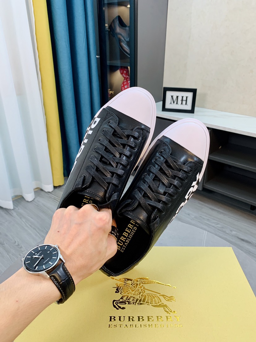 Burberry Gabardine Icon Stripe Logo Print Black White - vstockx