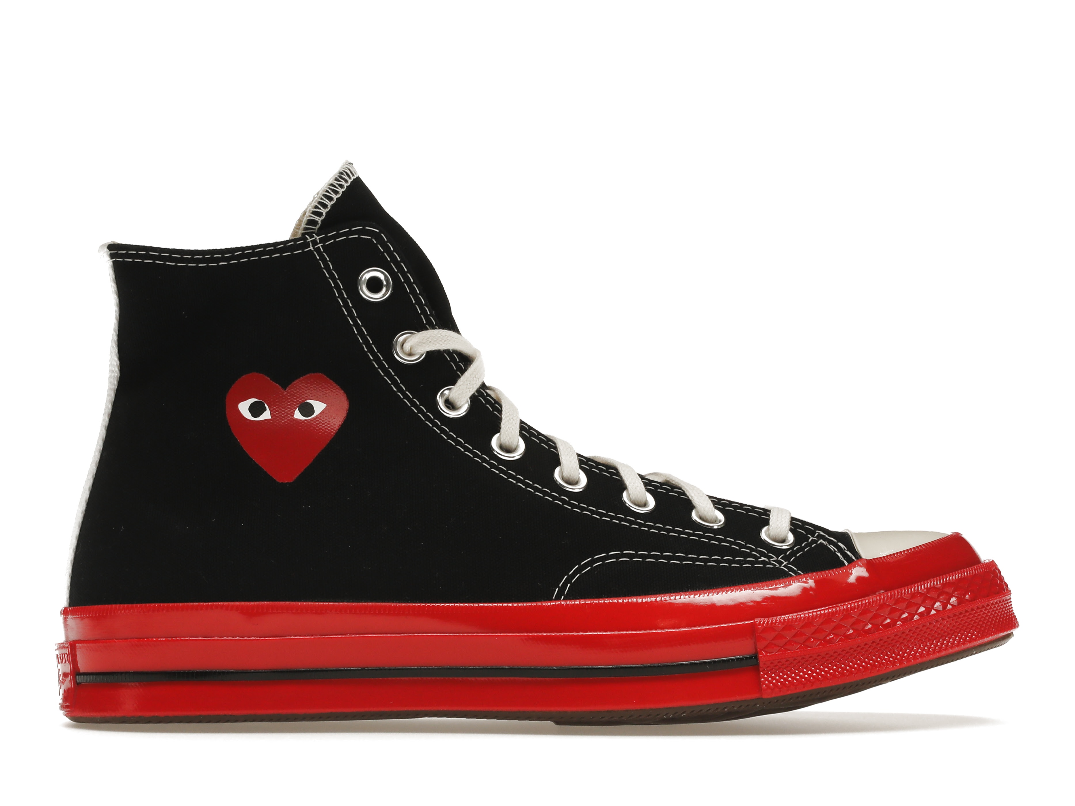 Converse Chuck Taylor All-Star 70 Hi Comme des Garcons PLAY Black Red Midsole - vstockx
