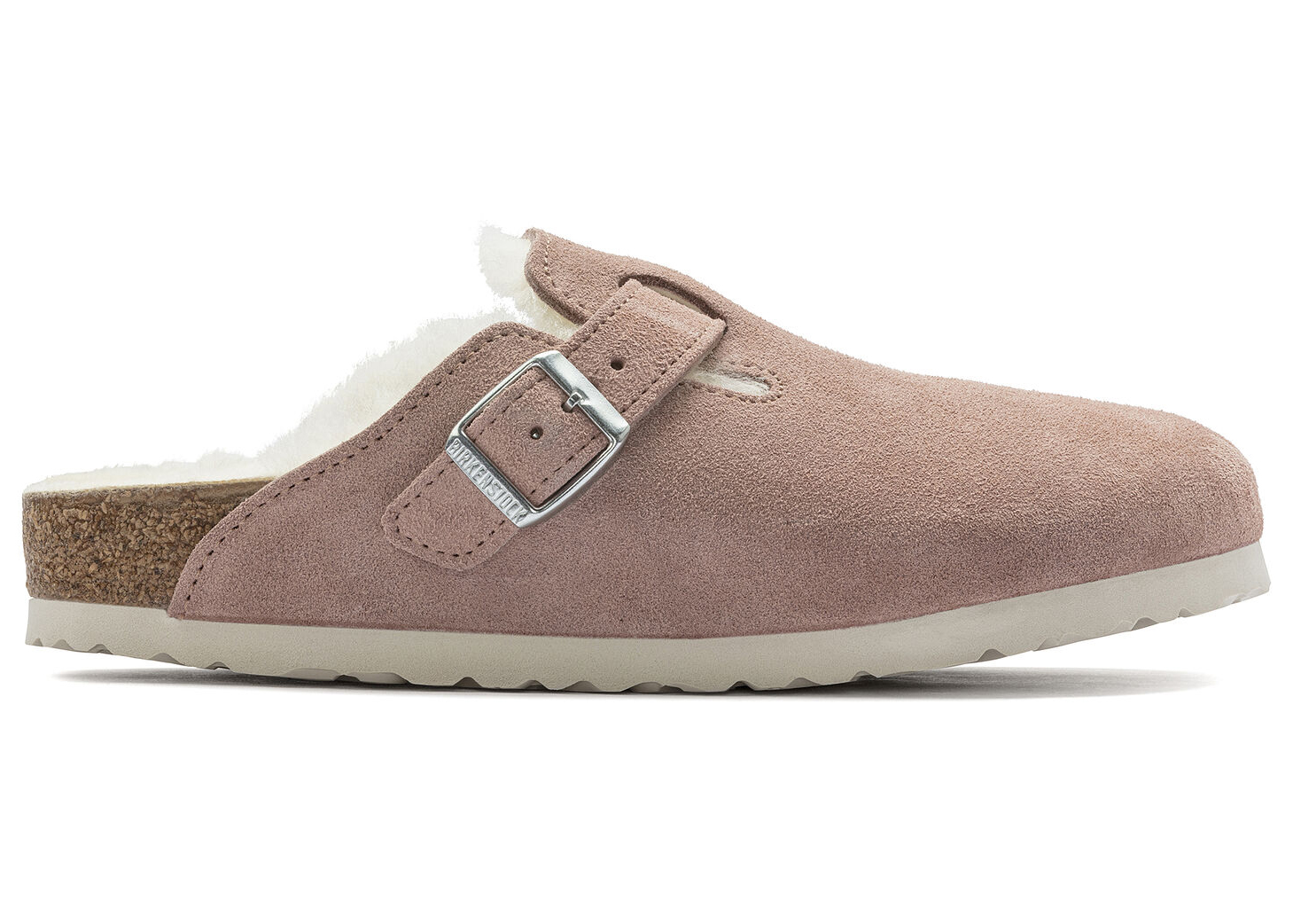 Birkenstock Boston Shearling Suede Pink Clay - vstockx