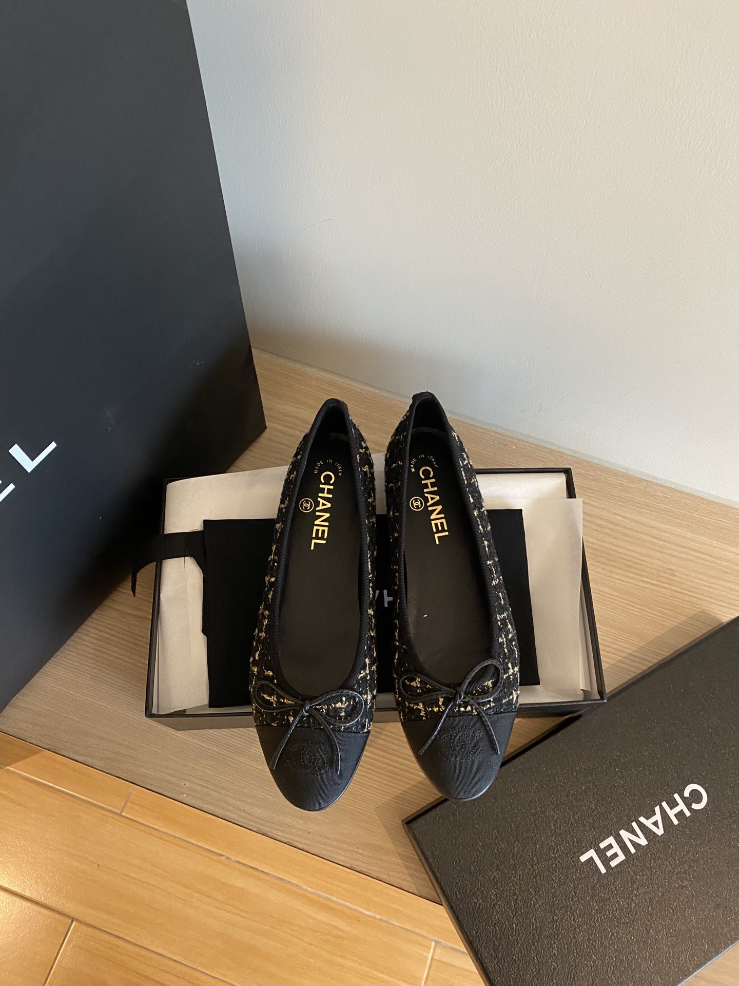 Chanel Ballerinas Fabric & Grosgrain 33 - vstockx