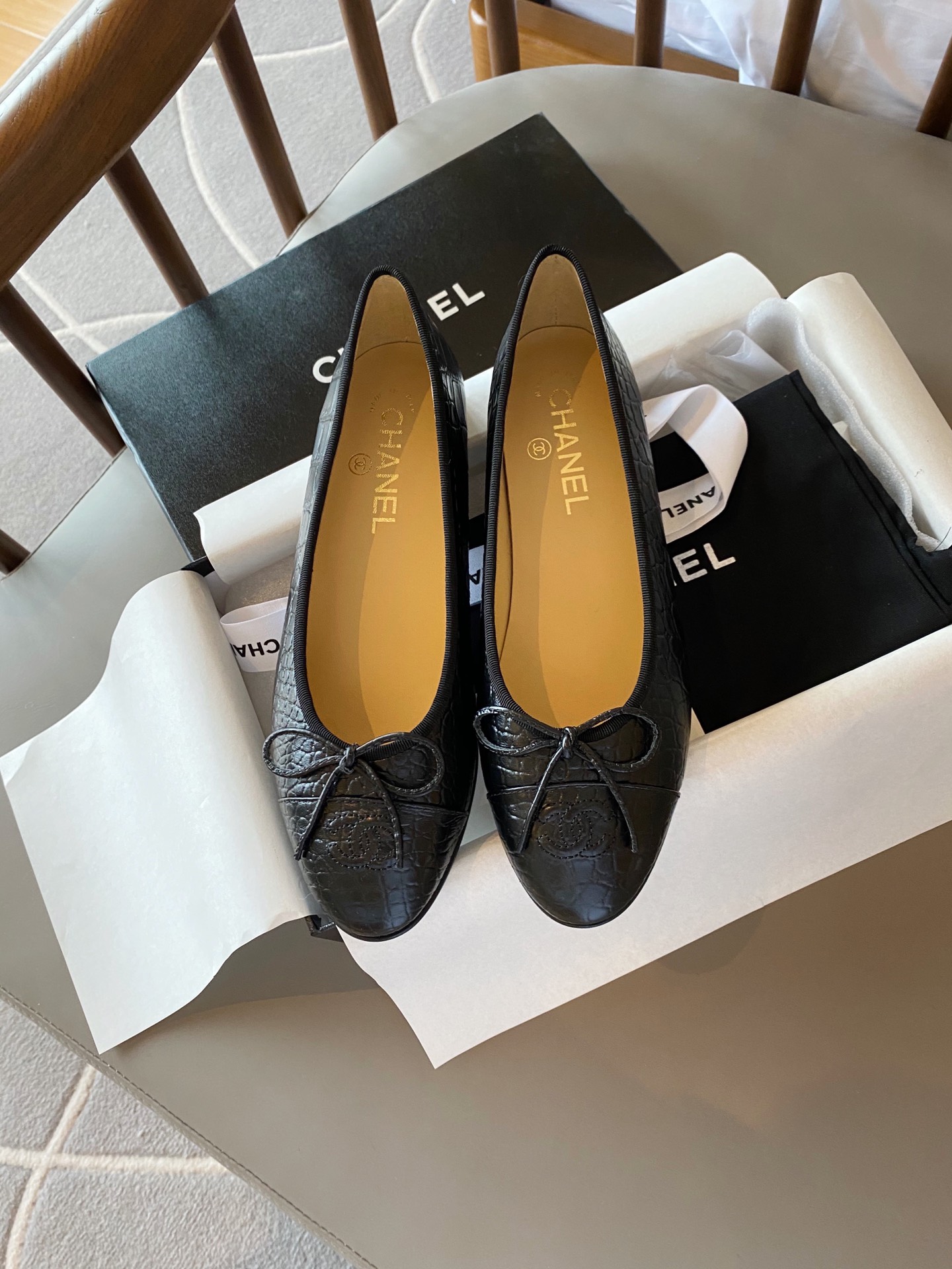 Chanel Ballerinas Fabric & Grosgrain 7 - vstockx