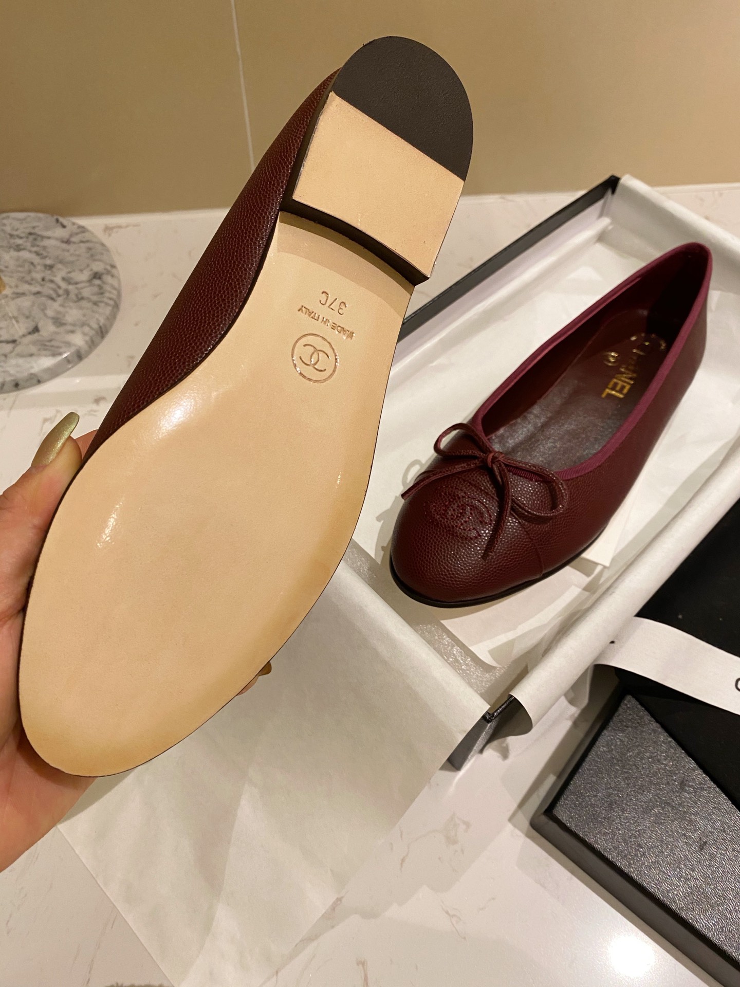 Chanel Ballerinas Fabric & Grosgrain 10 - vstockx