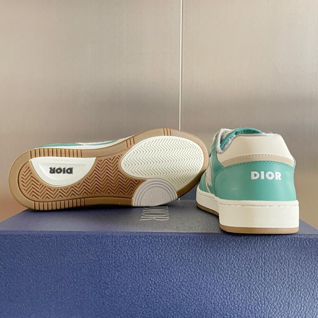 Dior B27 Low Turquoise Cream Dior Oblique Cream Jacquard - vstockx