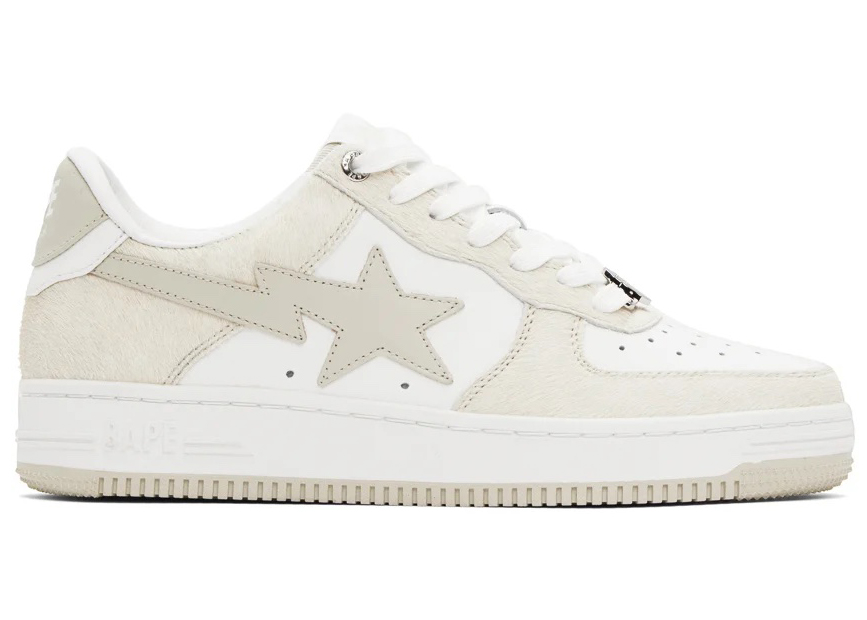 A Bathing Ape Bape Sta Beige Calf Hair - vstockx