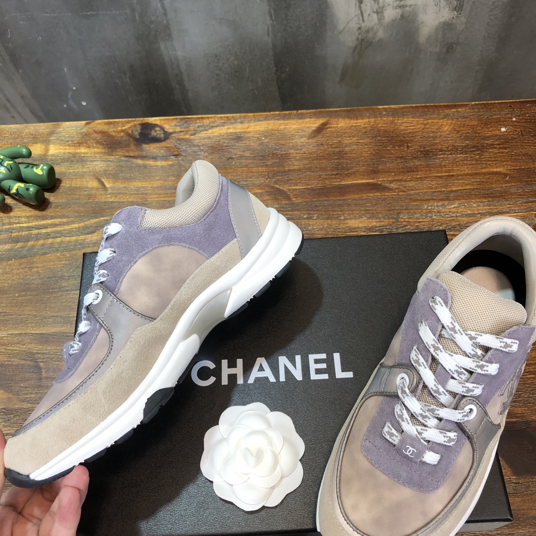 Chanel Fabric & Suede Calfskin Low Top Sneaker 46 - vstockx