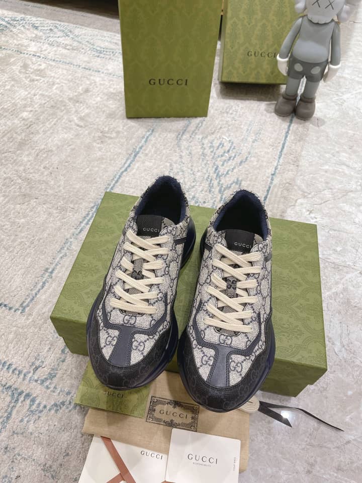 Gucci Rython GG Grey Navy - vstockx