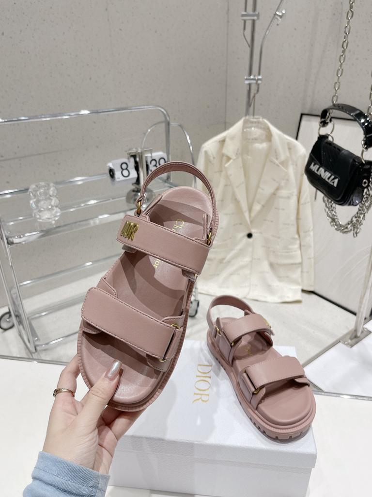 DIOR DIORACT SANDAL Pink Lambskin - vstockx