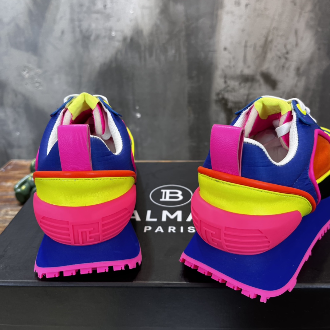 Balmain Velvet nylon and mesh low-top Racer sneaker 21 - vstockx