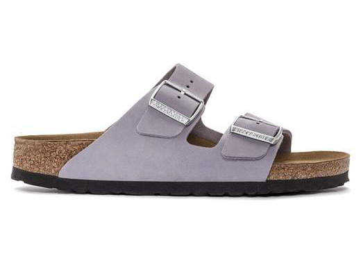Birkenstock Arizona Softbed Nubuck Leather Purple Fog (Women's) - vstockx