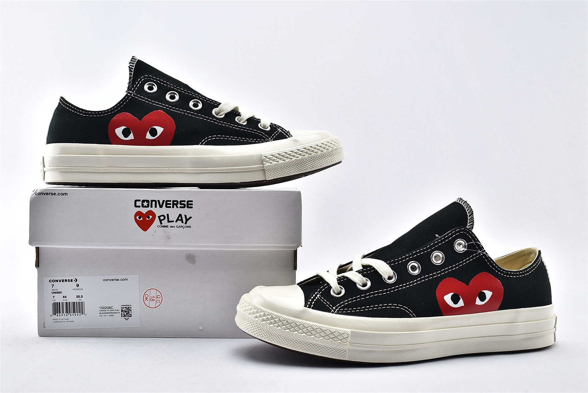 Converse Chuck Taylor All-Star 70s Ox Comme des Garcons PLAY Black - vstockx