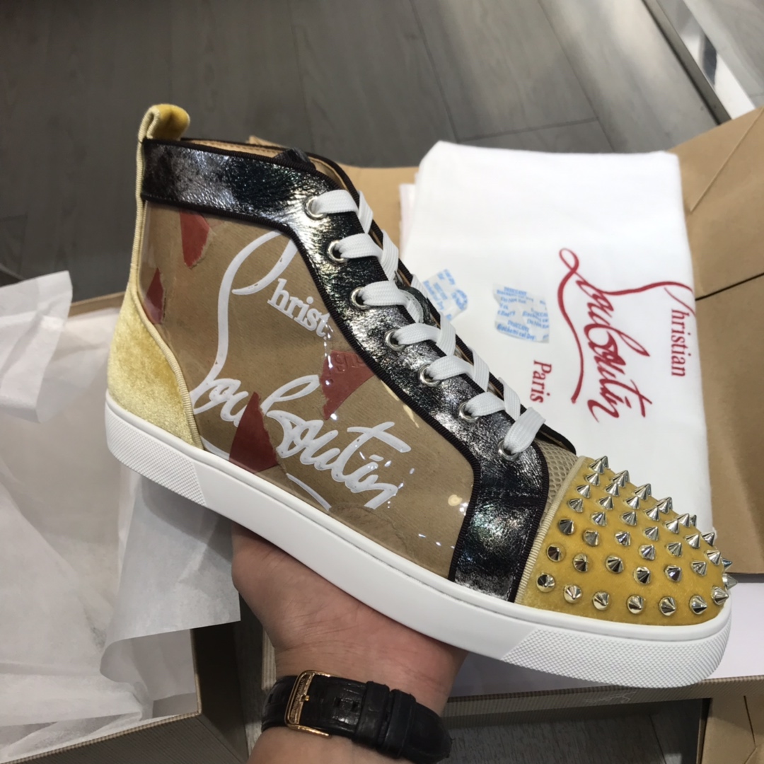 Christian Louboutin Louis Junior Spikes Orlato Flat Sneakers 33 - vstockx