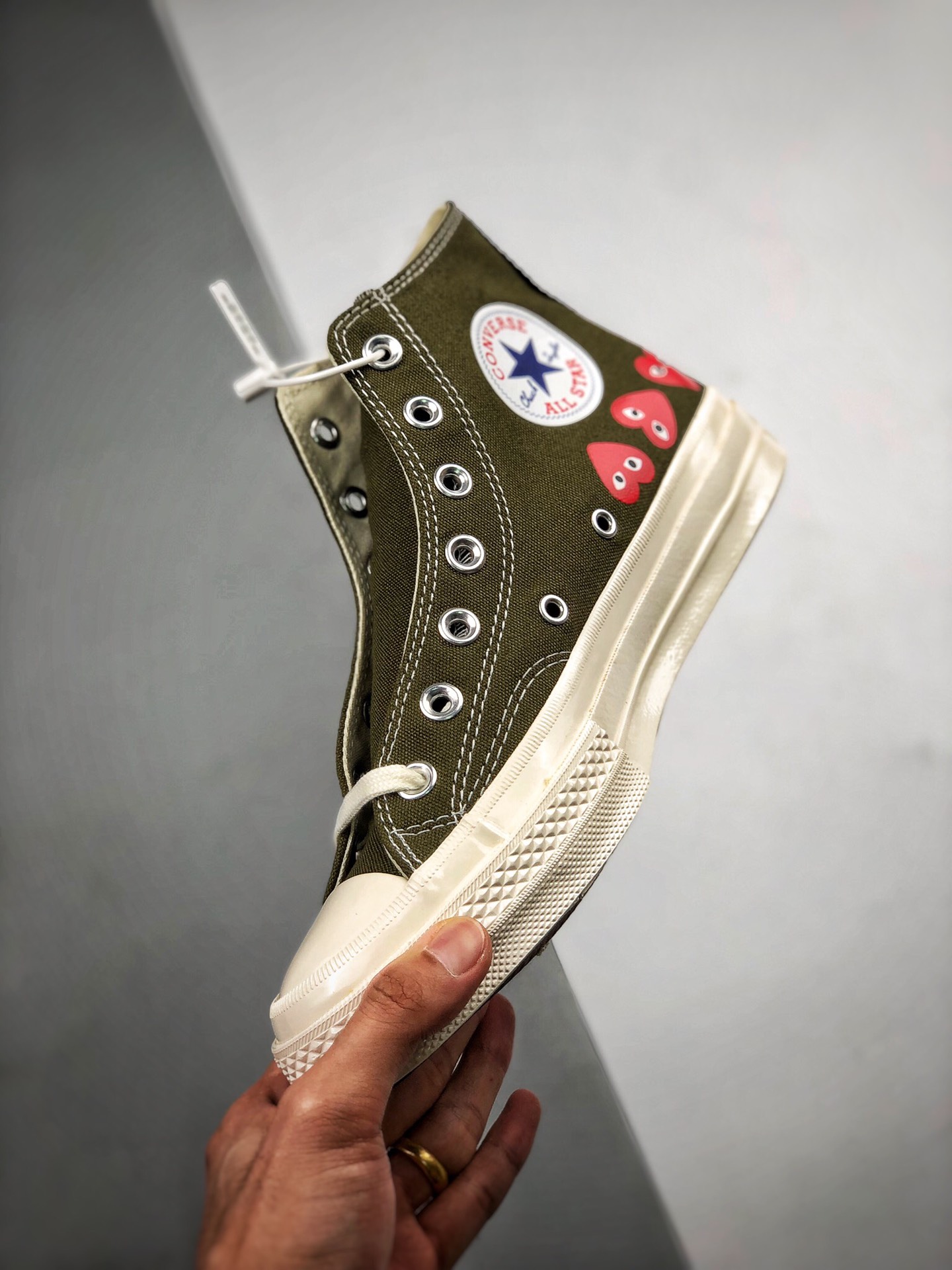 Converse Chuck Taylor All-Star 70 Hi Comme des Garcons Play Multi-Heart Green - vstockx