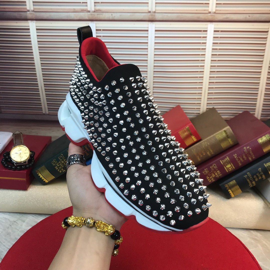 Christian Louboutin Spike Sock Flat Sneakers 4 - vstockx