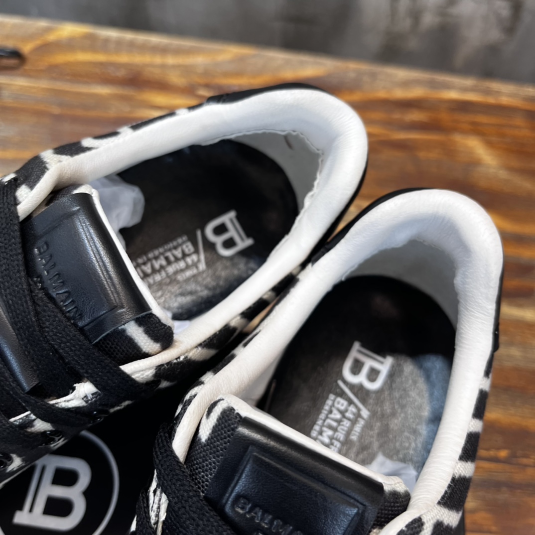 Balmain B-Court Low-Top Jacquard - vstockx