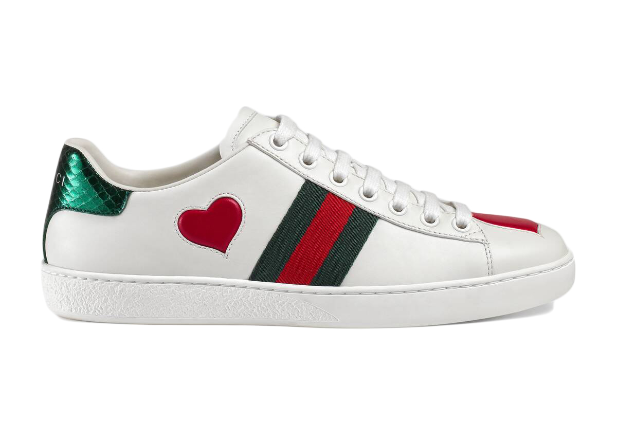 Gucci Ace Embroidered Hearts (W) - vstockx