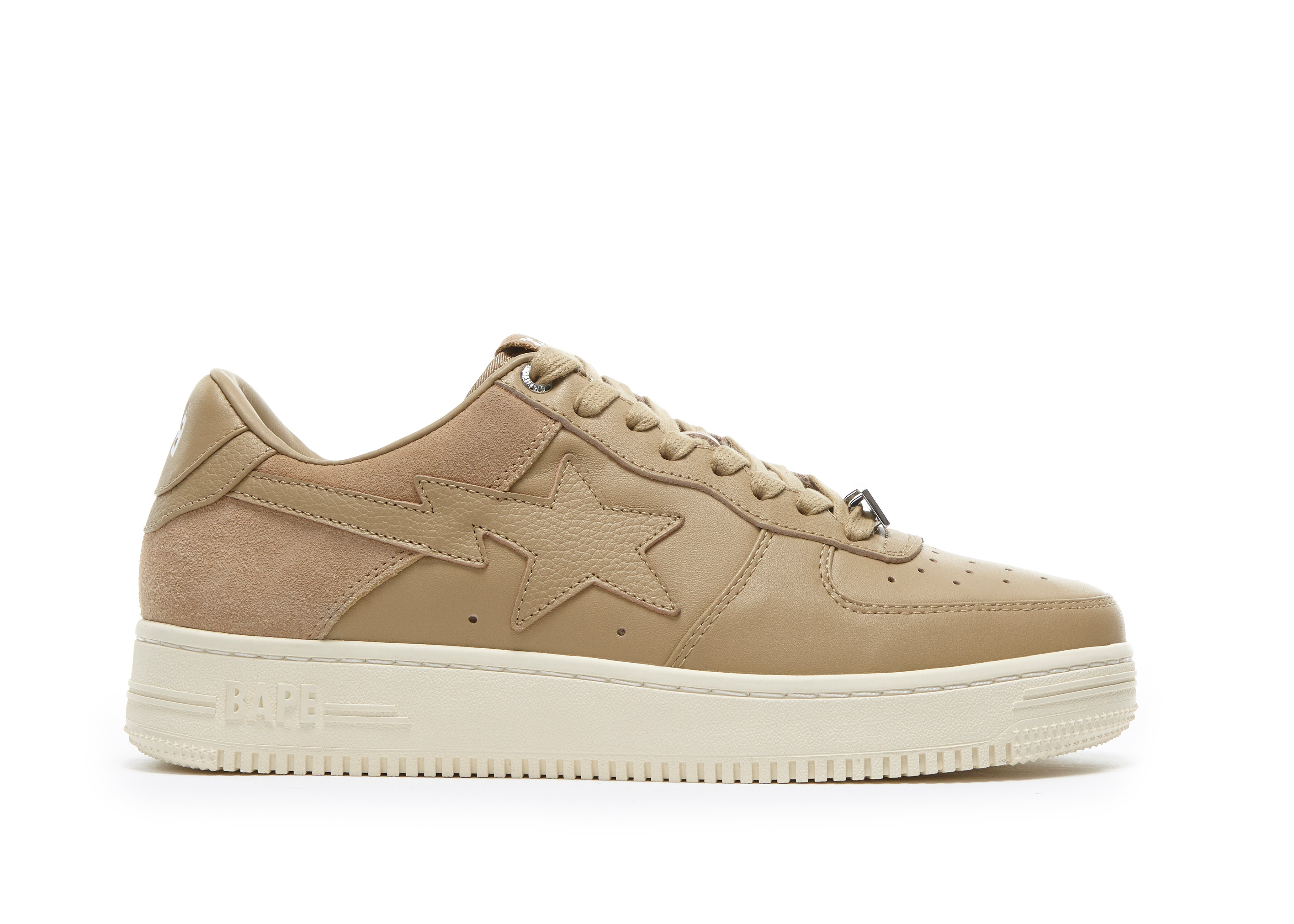 A Bathing Ape Bape Sta Low Suede Heel Beige - vstockx