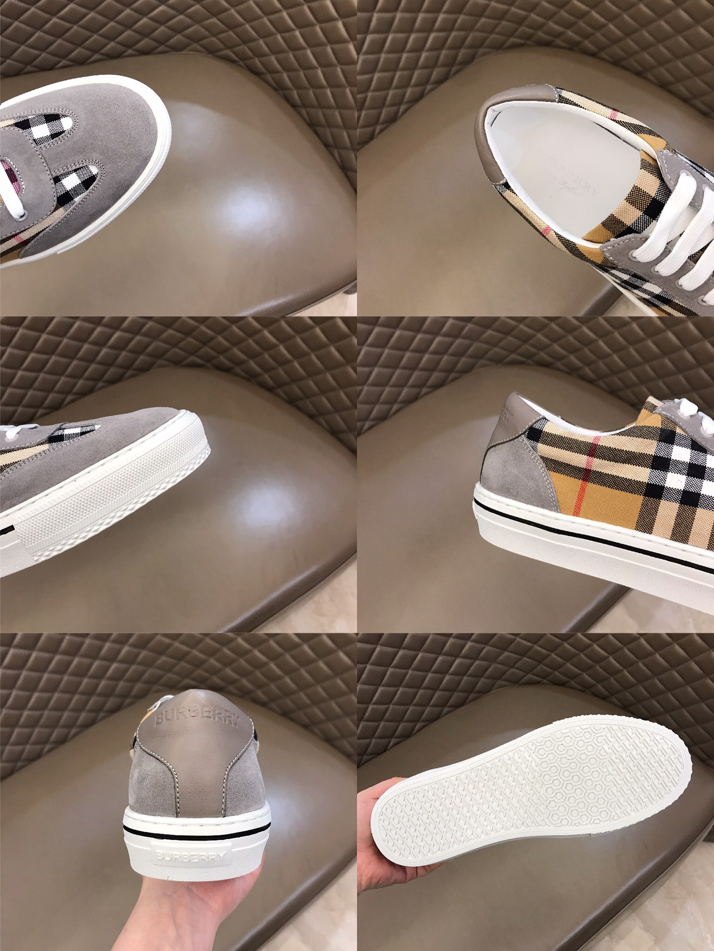 Burberry Perforated Check Sneaker 54 - vstockx
