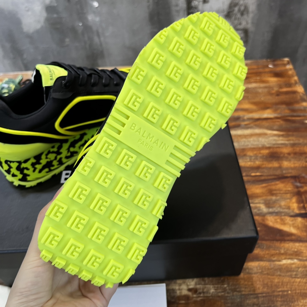 Balmain Velvet nylon and mesh low-top Racer sneaker 22 - vstockx