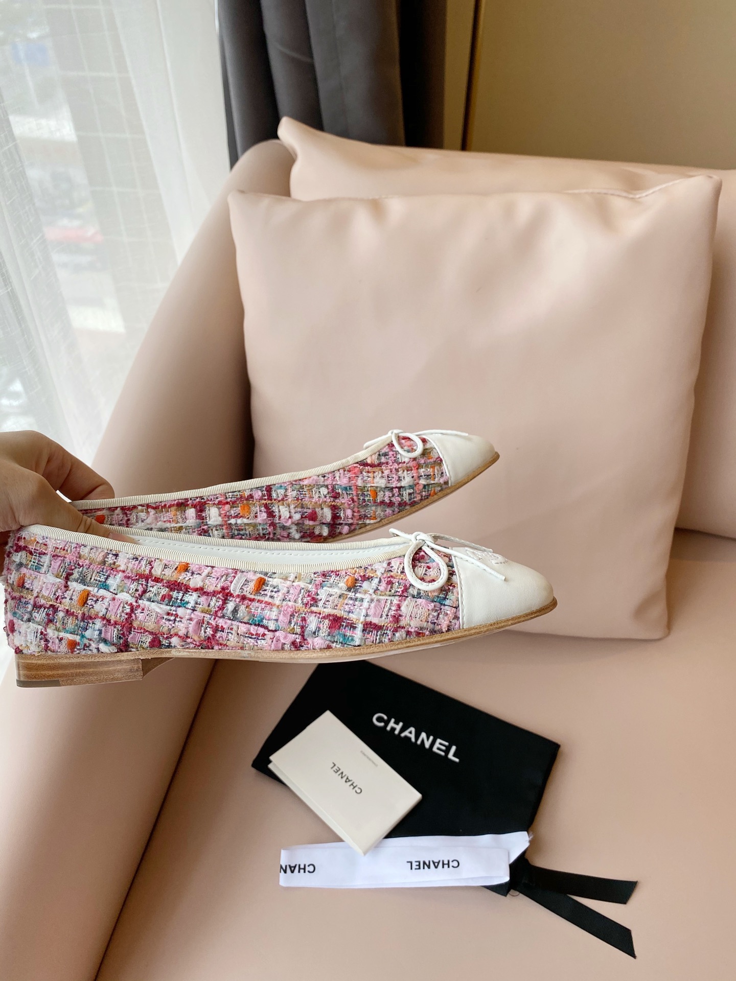 Chanel Ballerinas Fabric & Grosgrain 19 - vstockx