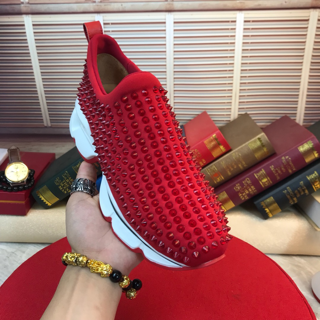 Christian Louboutin Spike Sock Flat Sneakers 3 - vstockx