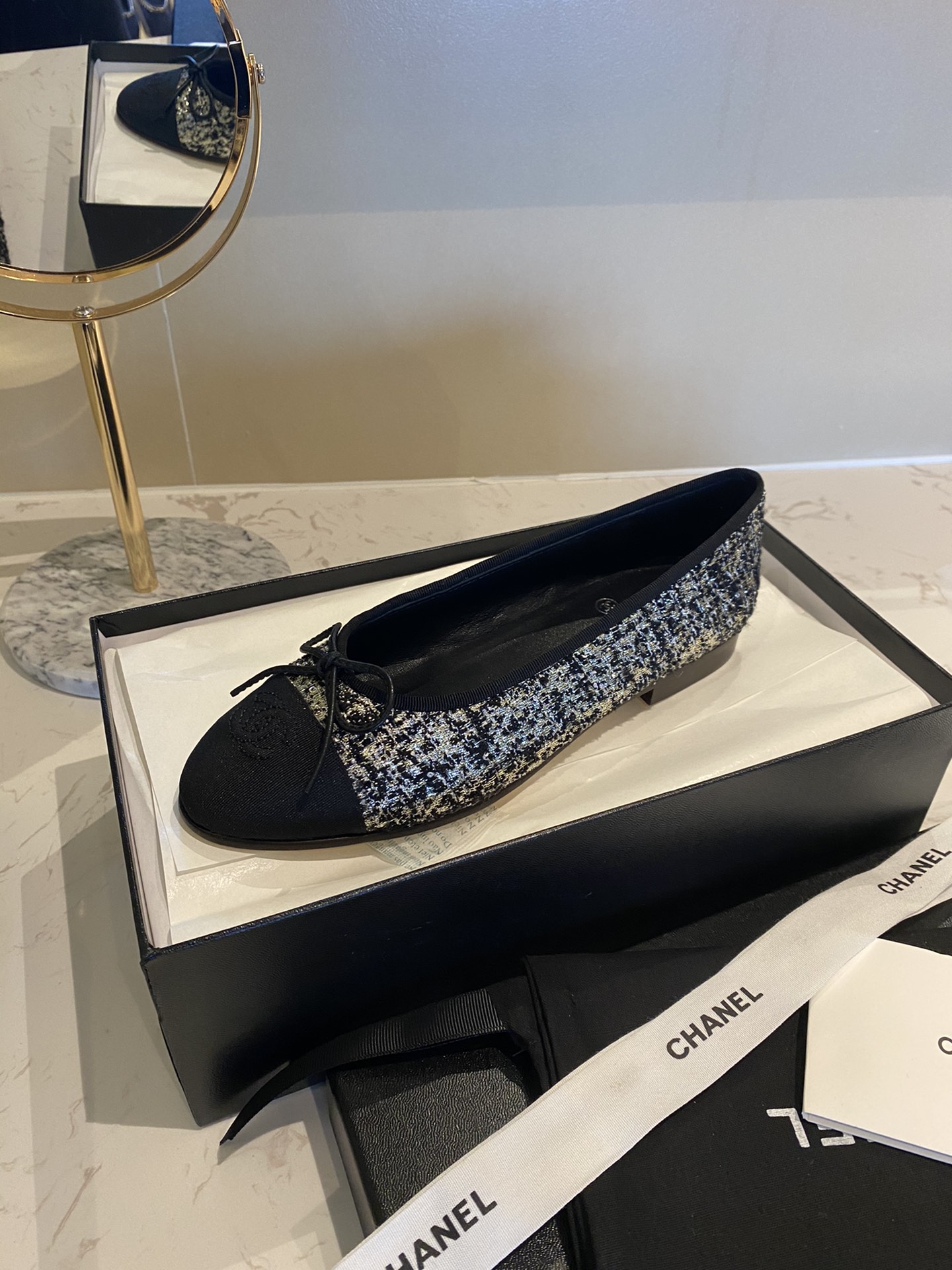 Chanel Ballerinas Fabric & Grosgrain 35 - vstockx