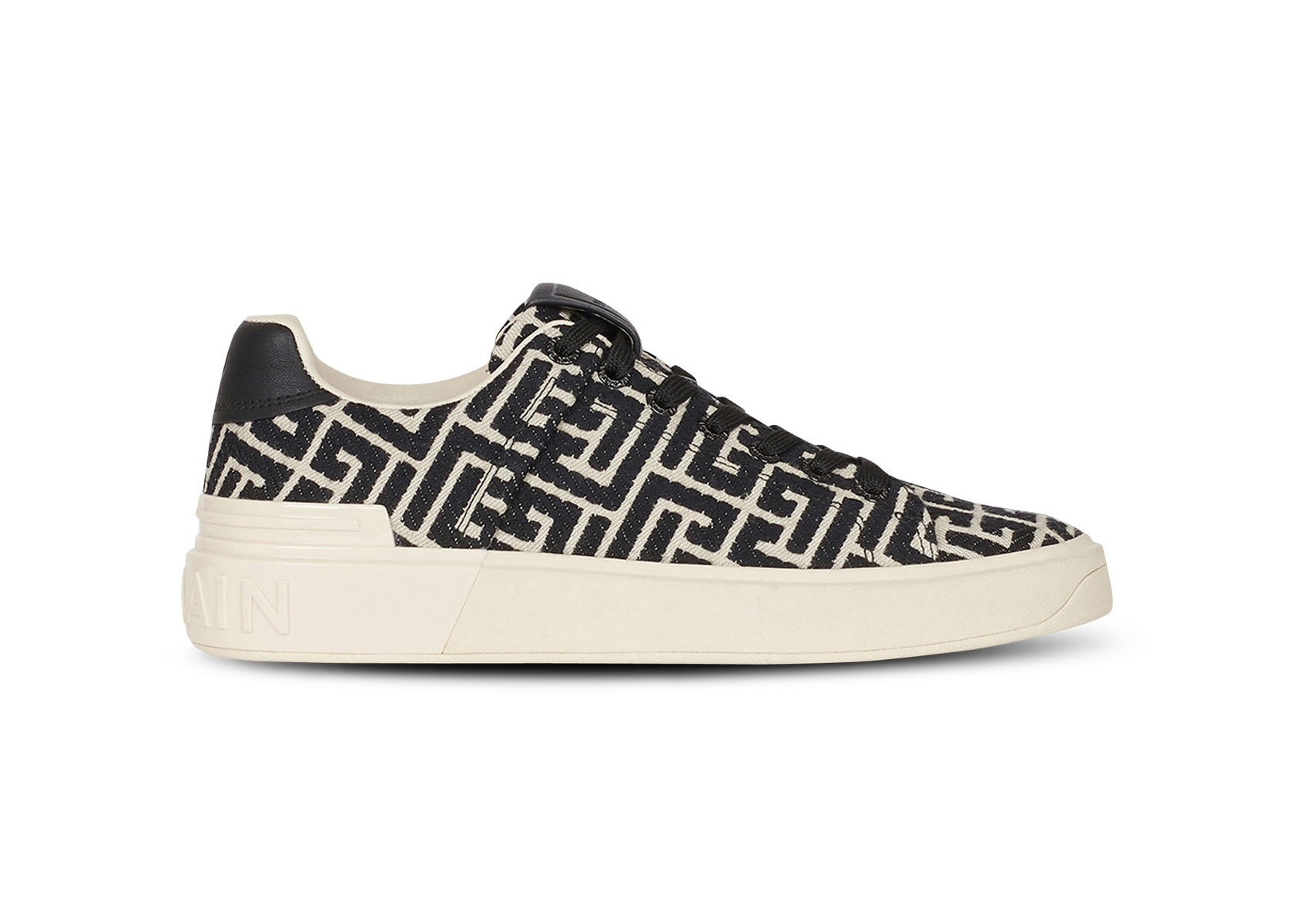 Balmain B-Court Low-Top Jacquard - vstockx