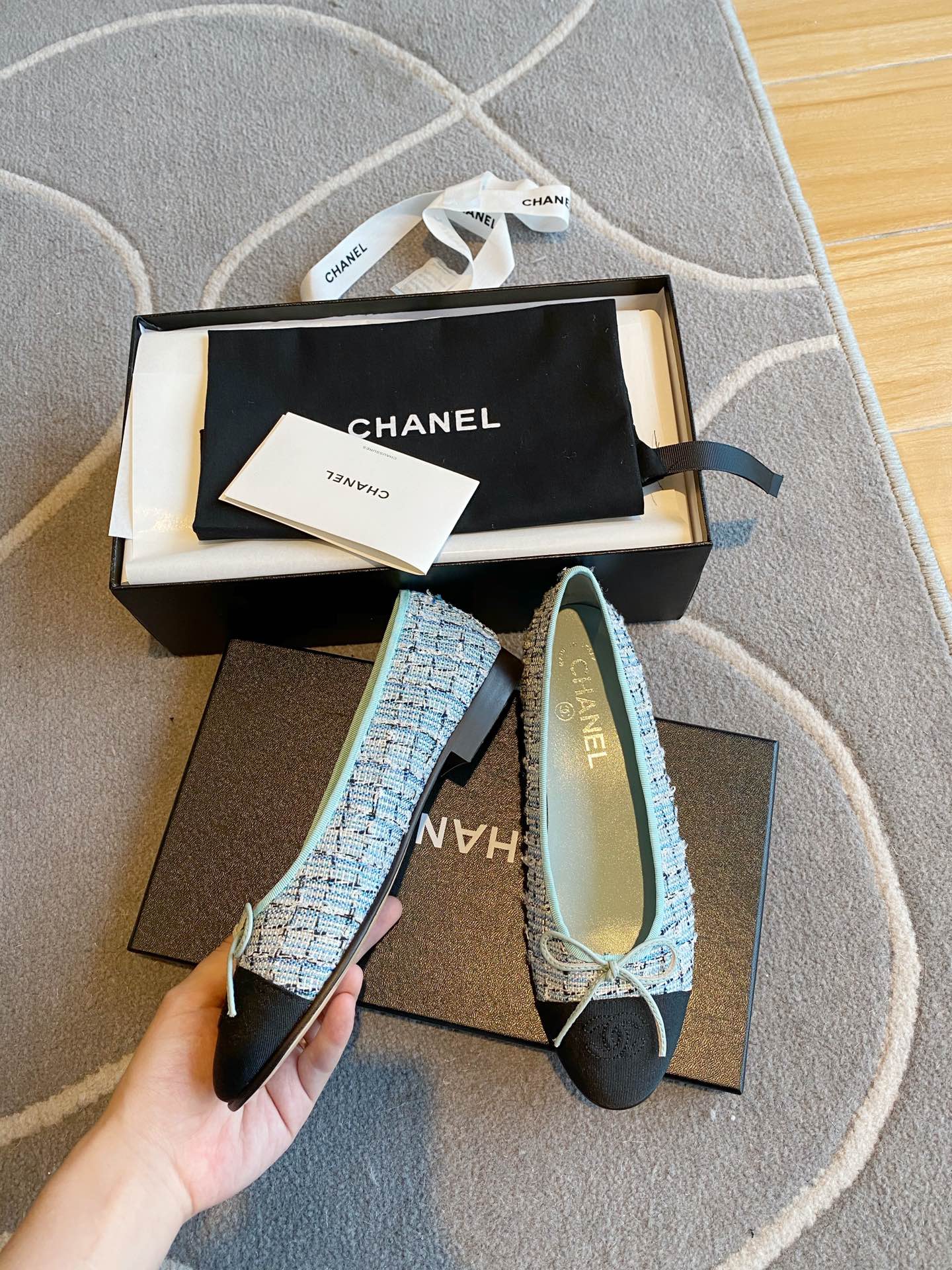 Chanel Ballerinas Fabric & Grosgrain 29 - vstockx