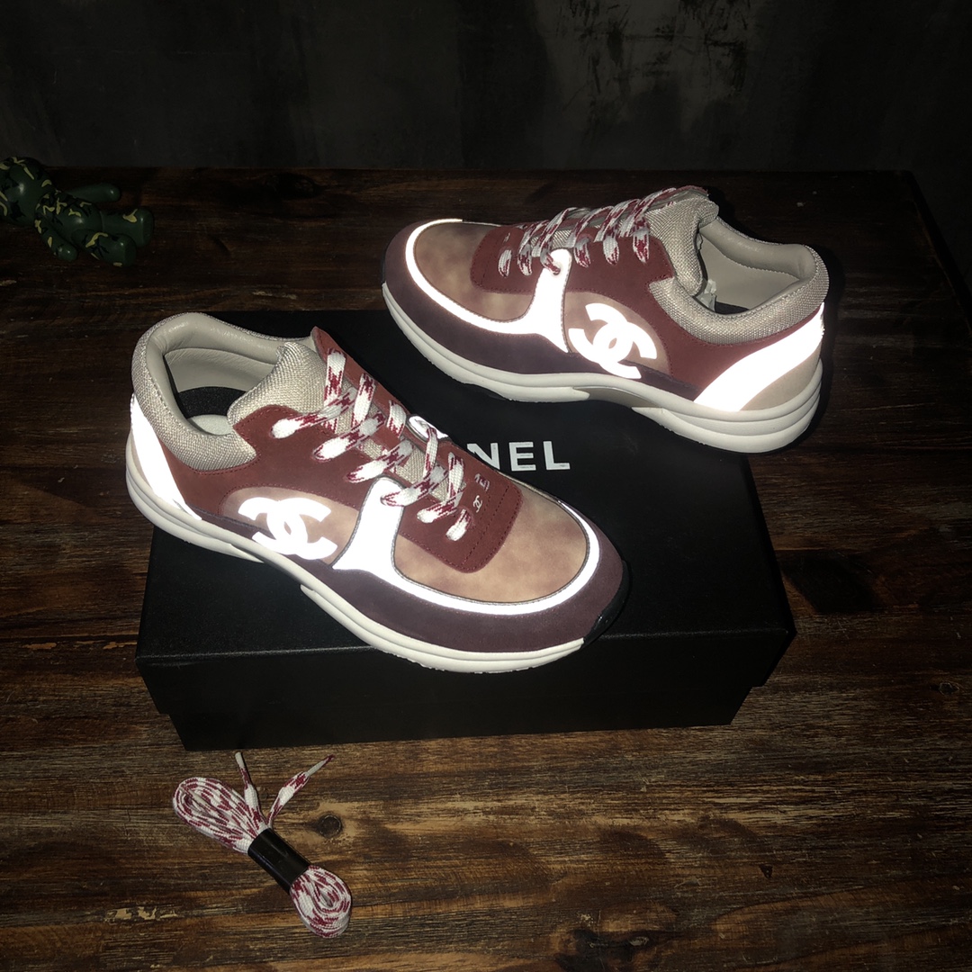 Chanel Fabric & Suede Calfskin Low Top Sneaker 43 - vstockx