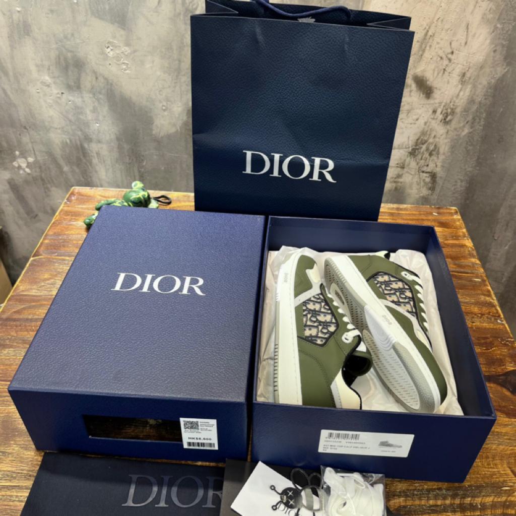 Dior B27 Low Olive Cream Beige Black Dior Oblique Jacquard - vstockx